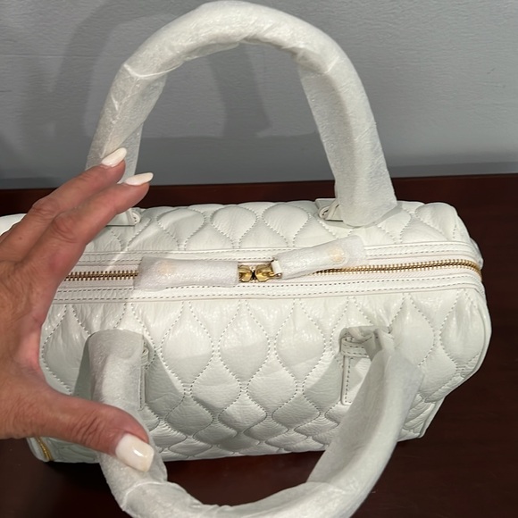 Vera Bradley Quilted Mario Satchel White Genuine Leather - Picture 9 of 14